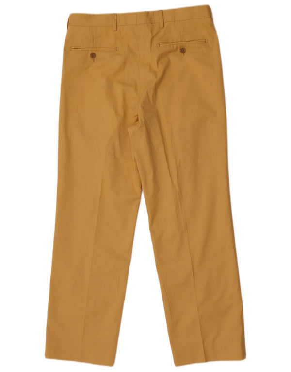 Vintage Mens Straight Chino Trousers IT 48 Medium W32 L30 Yellow Cotton