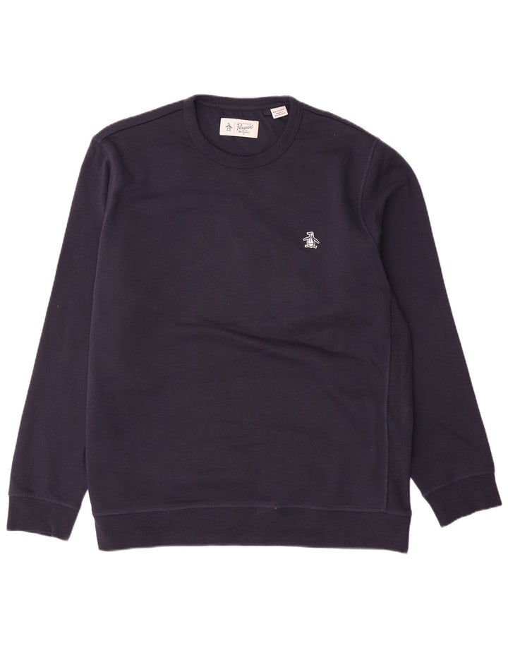 Penguin Mens Sweatshirt Jumper 2XL Navy Blue Cotton