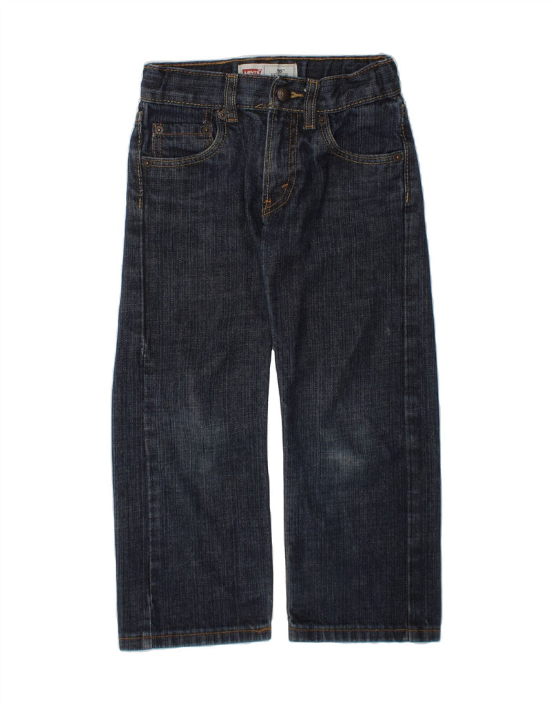 LEVI'S Boys 505 Straight Jeans 4-5 Years W22 L17 Navy Blue Cotton Vintage Levi's and Second-Hand Levi's from Messina Hembry 
