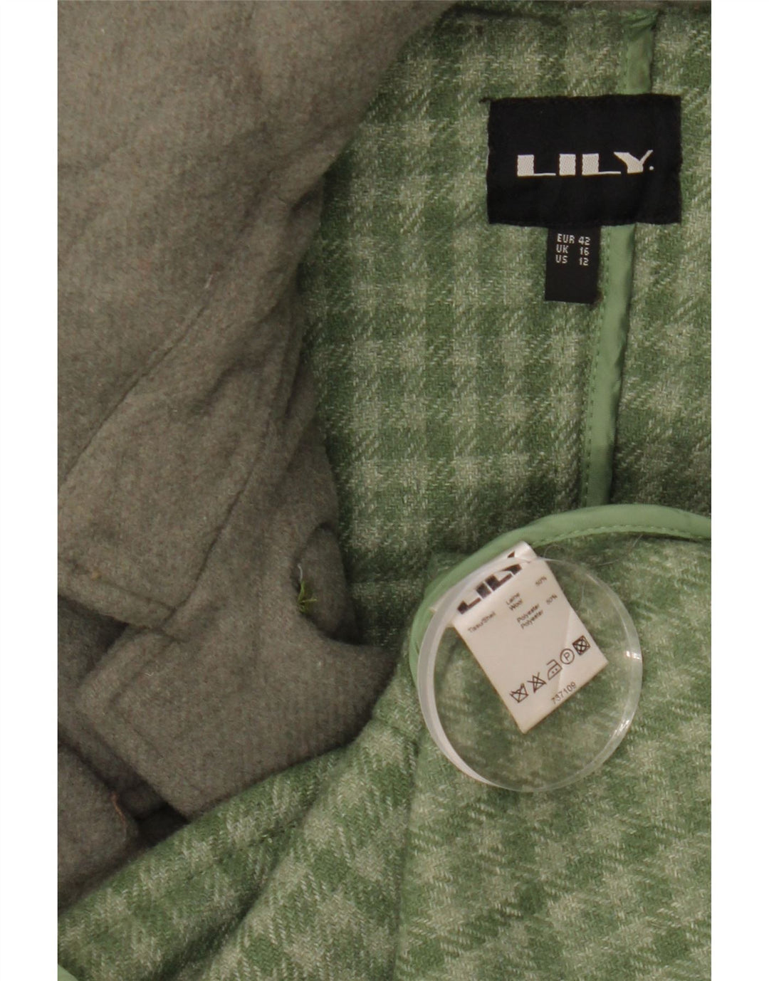 VINTAGE Womens Hooded Duffle Coat UK 16 Large  Grey Wool