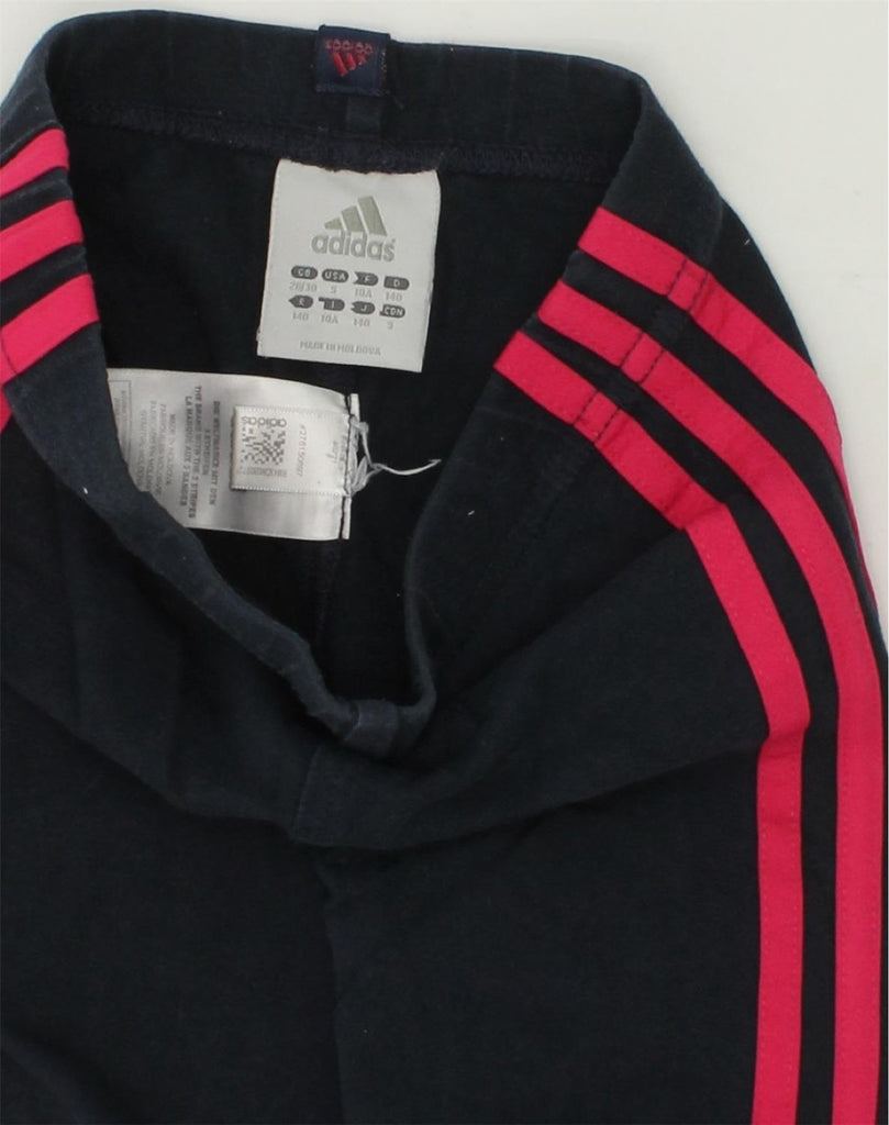 ADIDAS Girls Tracksuit Trousers Joggers 9-10 Years Medium Black Cotton | Vintage Adidas | Thrift | Second-Hand Adidas | Used Clothing | Messina Hembry 