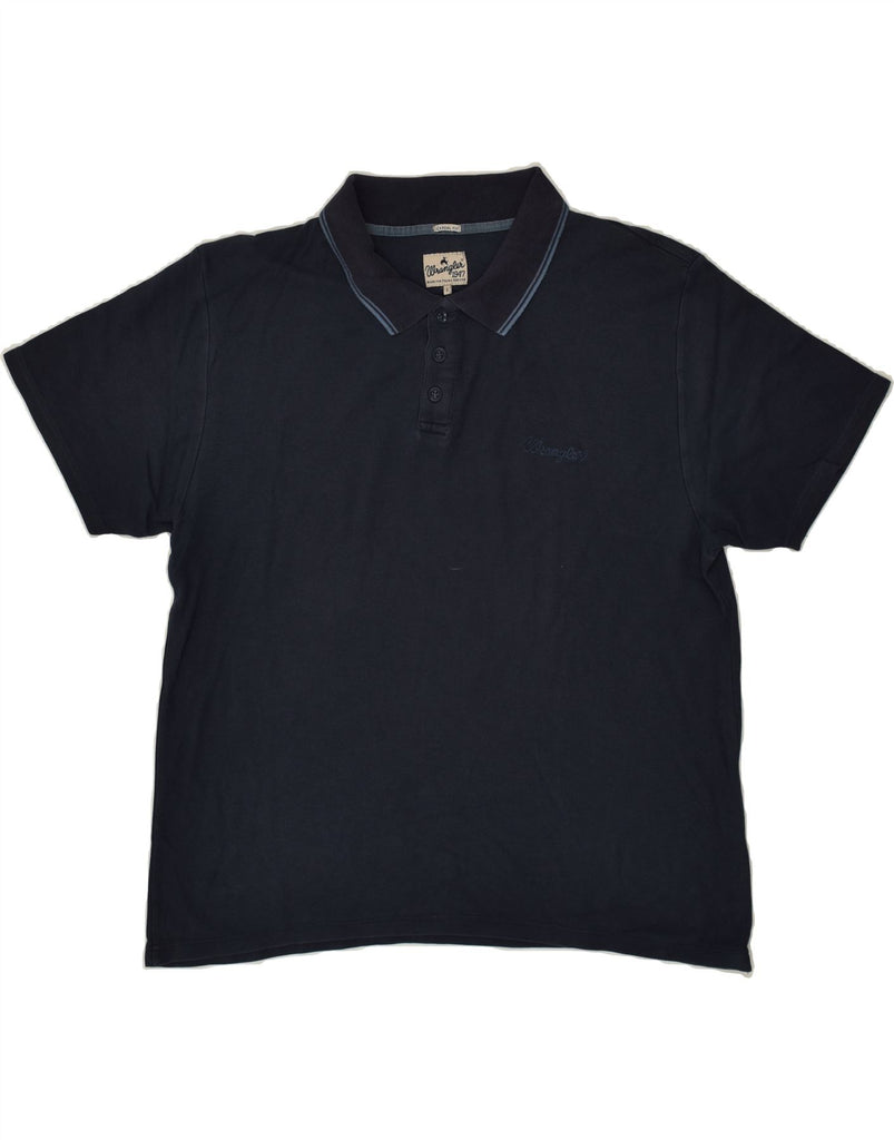 WRANGLER Mens Casual Fit Polo Shirt Large Navy Blue | Vintage Wrangler | Thrift | Second-Hand Wrangler | Used Clothing | Messina Hembry 