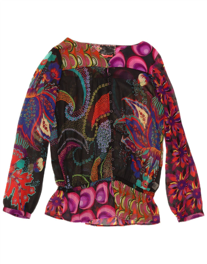 Desigual Womens Abstract Pattern Blouse Top UK 18 XL Multicoloured