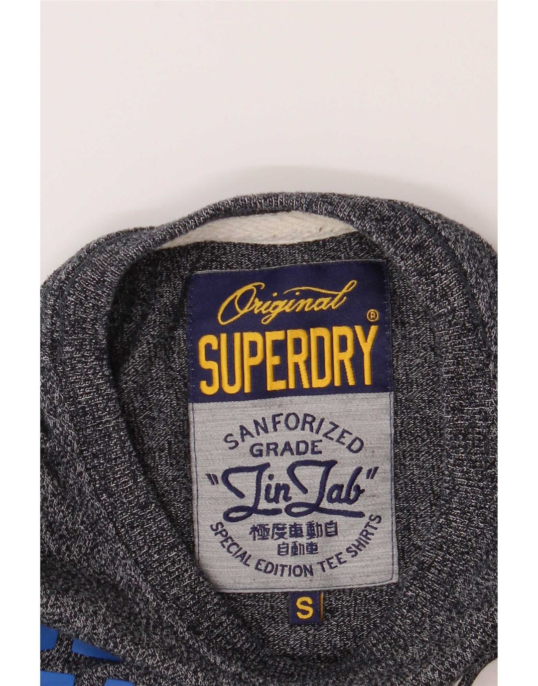 Superdry Mens Graphic T-Shirt Top Small Navy Blue Cotton