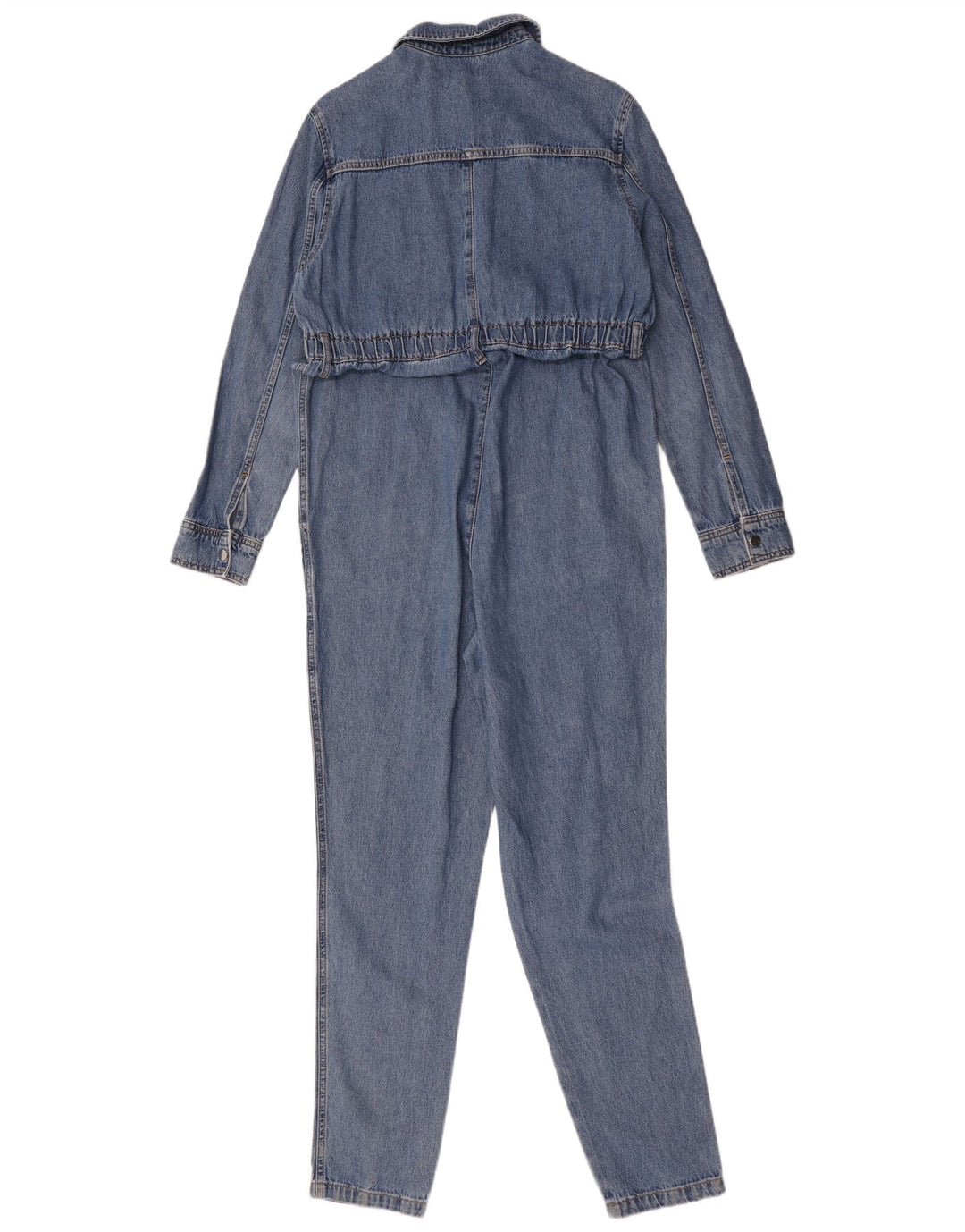 Topshop Womens Oversized Long Sleeve Denim Jumpsuit UK 10 Small Blue