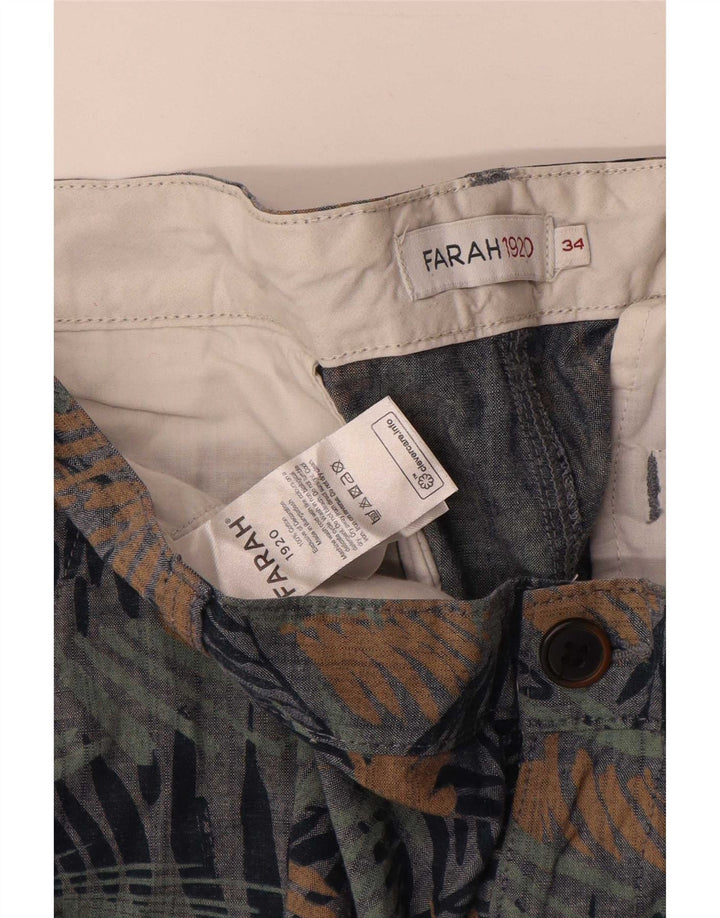 Farah Mens Chino Shorts W34 Large Multicoloured Floral Cotton