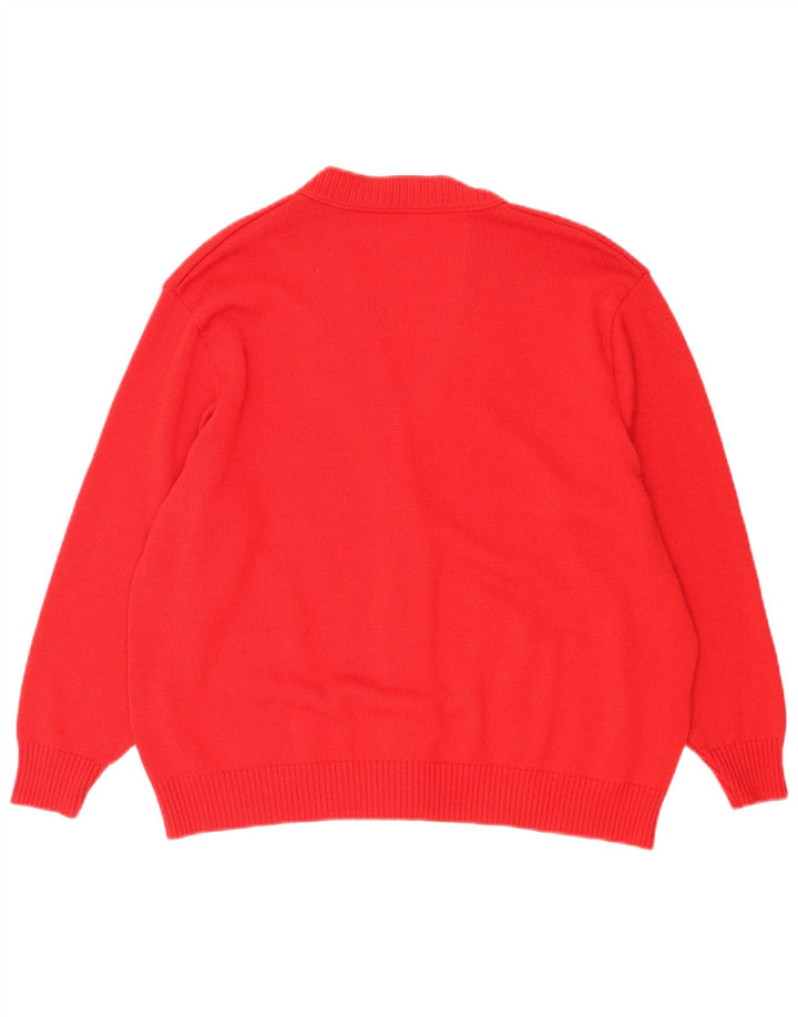 VINTAGE Womens Oversized Cardigan Sweater UK 18 XL Red
