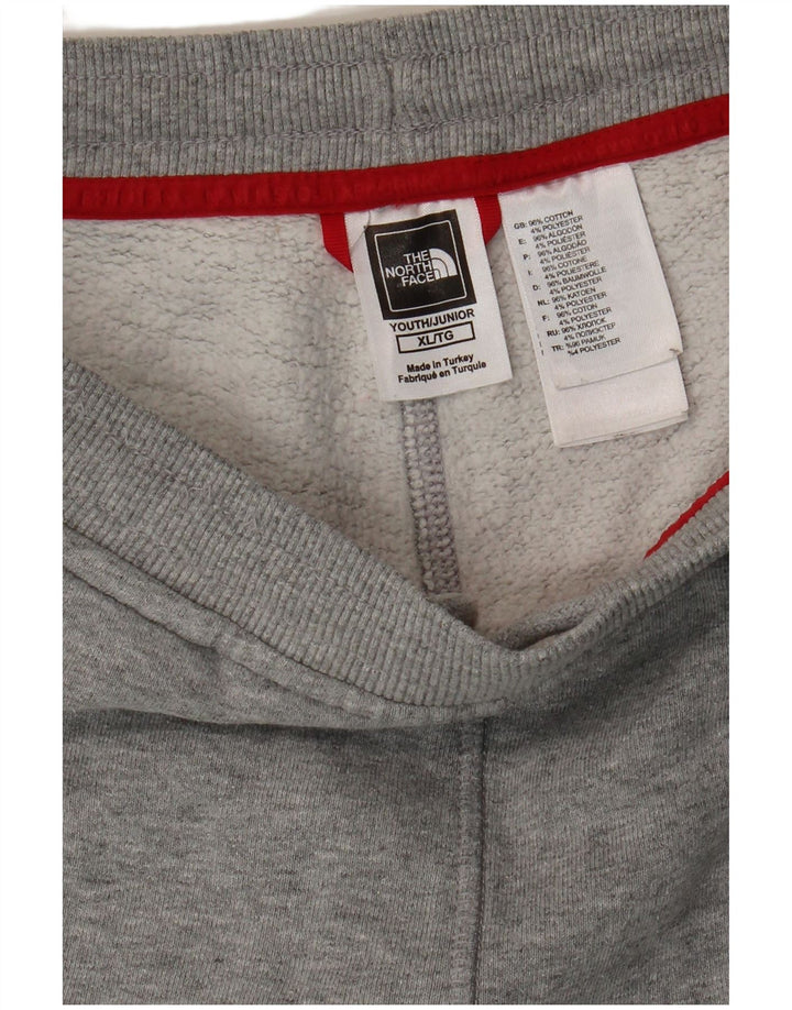 THE NORTH FACE Boys Tracksuit Trousers Joggers 14-15 Years XL Grey Cotton