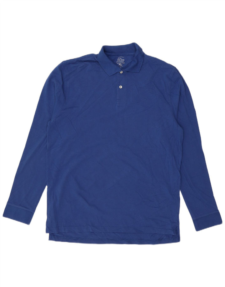 J. CREW Mens Classic Fit Long Sleeve Polo Shirt XL Blue Cotton