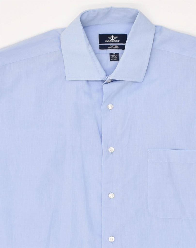 DOCKERS Mens Fitted Shirt Size 15 15 1/2 Medium Blue Cotton | Vintage Dockers | Thrift | Second-Hand Dockers | Used Clothing | Messina Hembry 