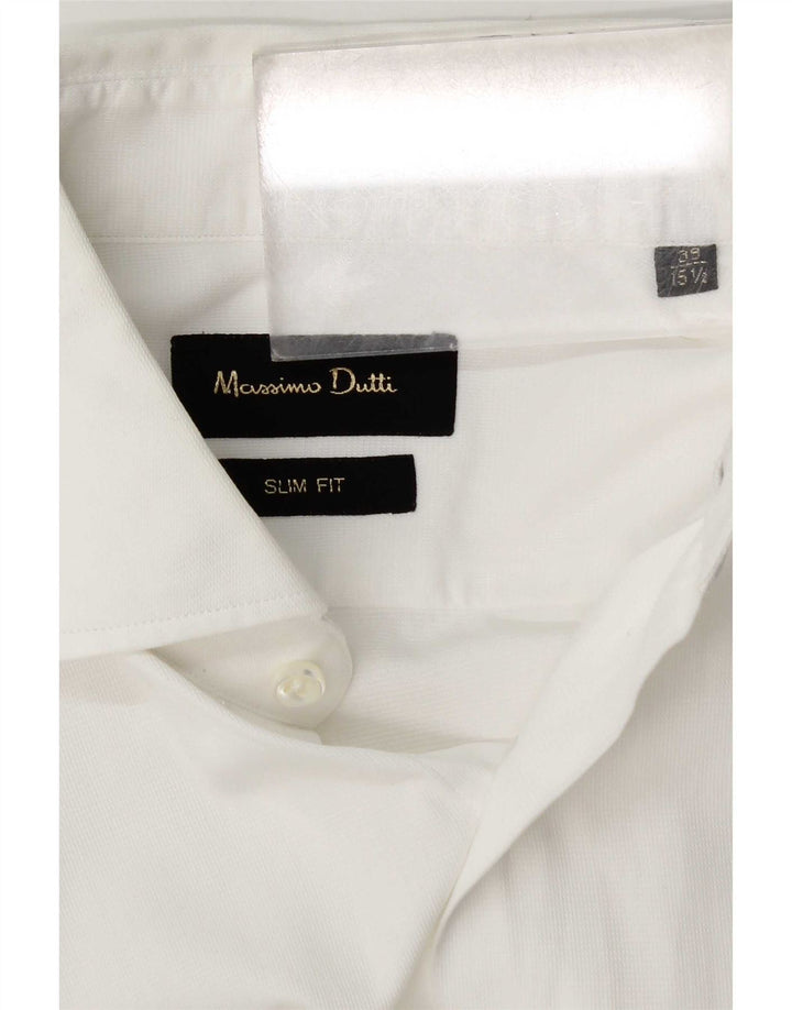 Massimo Dutti Mens Slim Fit Shirt Size 39 15 1/2 Medium White