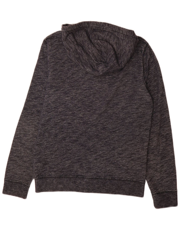Hollister Mens Graphic Zip Hoodie Sweater Medium Navy Blue Cotton