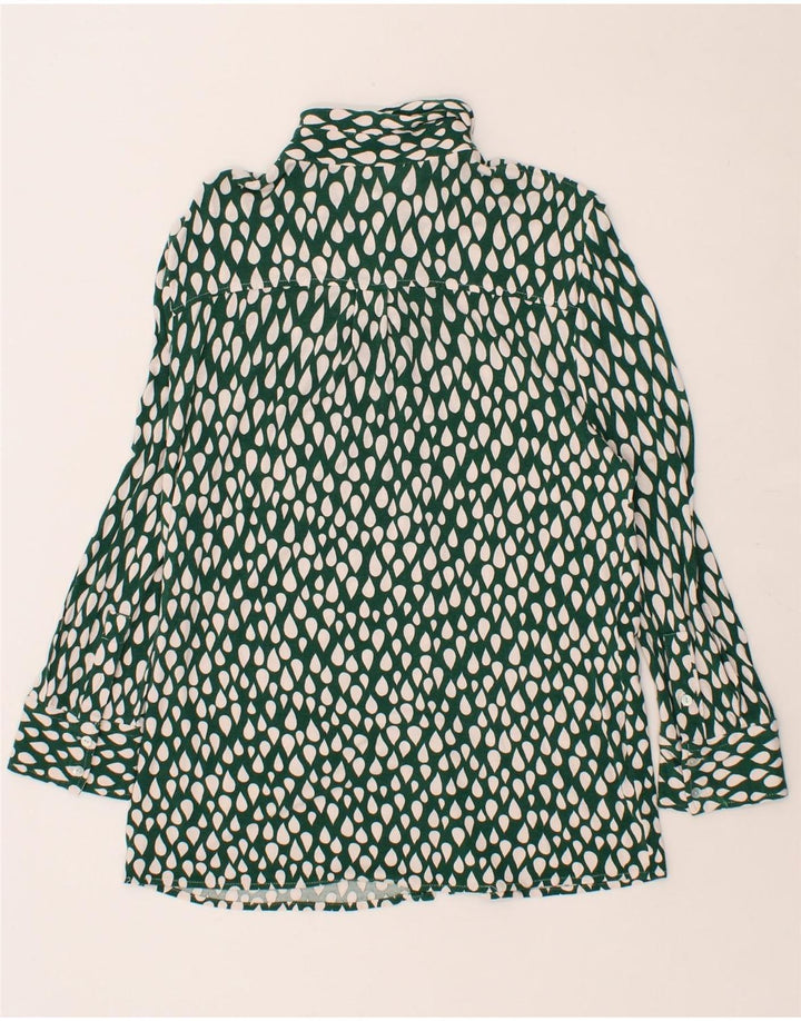 STEFANEL Womens Shirt Blouse UK 10 Small Green Spotted Viscose Vintage Stefanel and Second-Hand Stefanel from Messina Hembry 