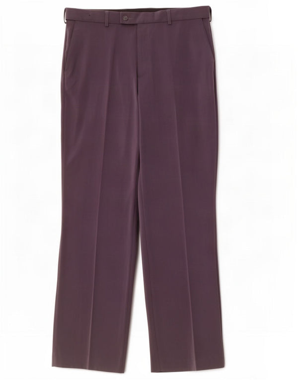 Farah Mens Straight Suit Trousers W34 L32 Grey Polyester