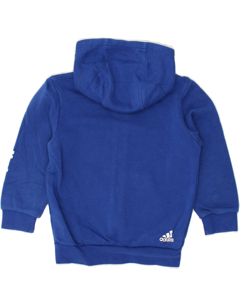 ADIDAS Boys Graphic Zip Hoodie Sweater 4-5 Years Blue | Vintage Adidas | Thrift | Second-Hand Adidas | Used Clothing | Messina Hembry 