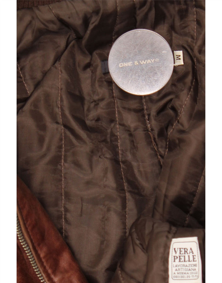 Vintage Mens Leather Jacket UK 38 Medium Brown Leather