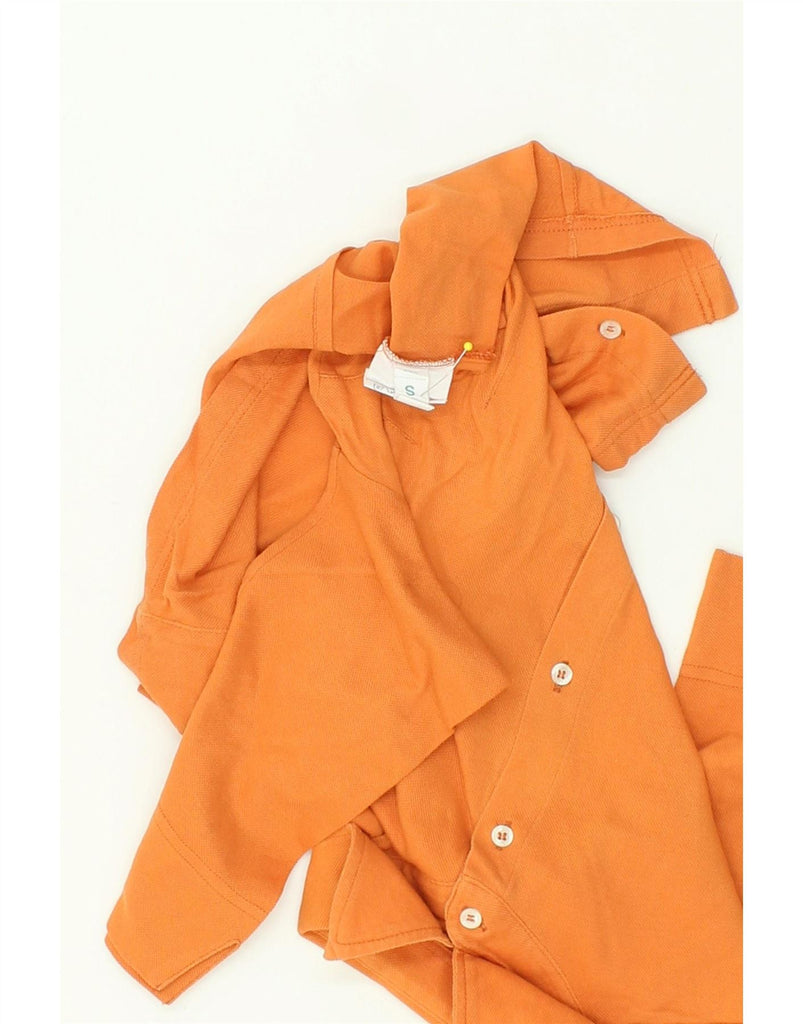 SERGIO TACCHINI Womens 3/4 Sleeve Shirt UK 10 Small Orange Cotton | Vintage Sergio Tacchini | Thrift | Second-Hand Sergio Tacchini | Used Clothing | Messina Hembry 