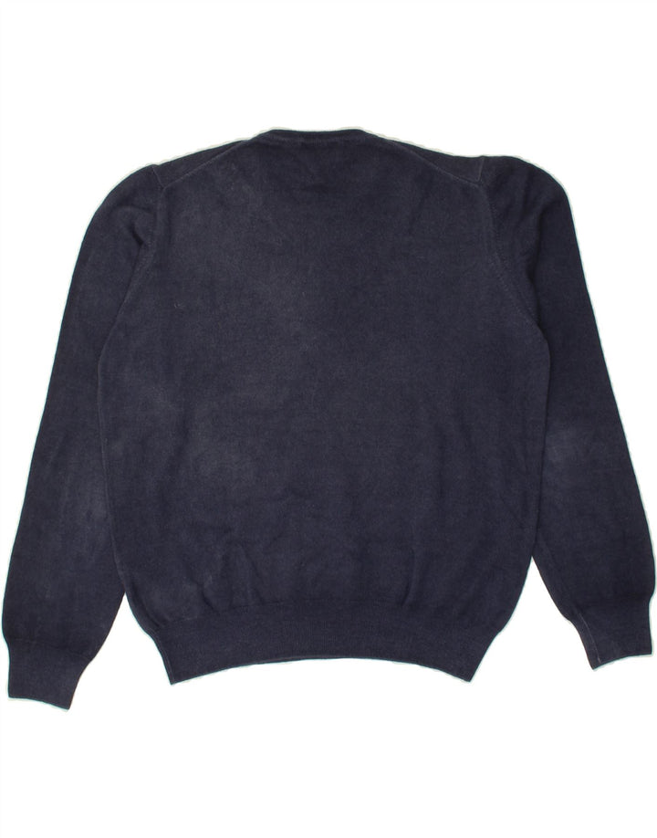 FAY Womens Crew Neck Jumper Sweater UK 14 Large Navy Blue Virgin Wool Vintage Fay and Second-Hand Fay from Messina Hembry 