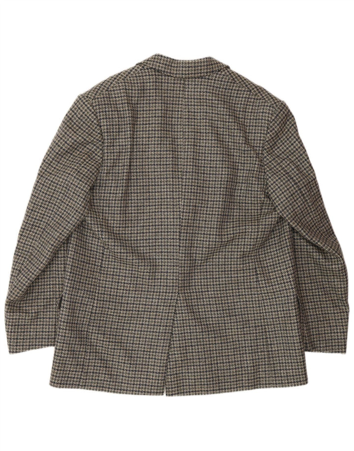 Ermenegildo Zegna Mens 2 Button Blazer Jacket UK 40 Medium Grey Houndstooth