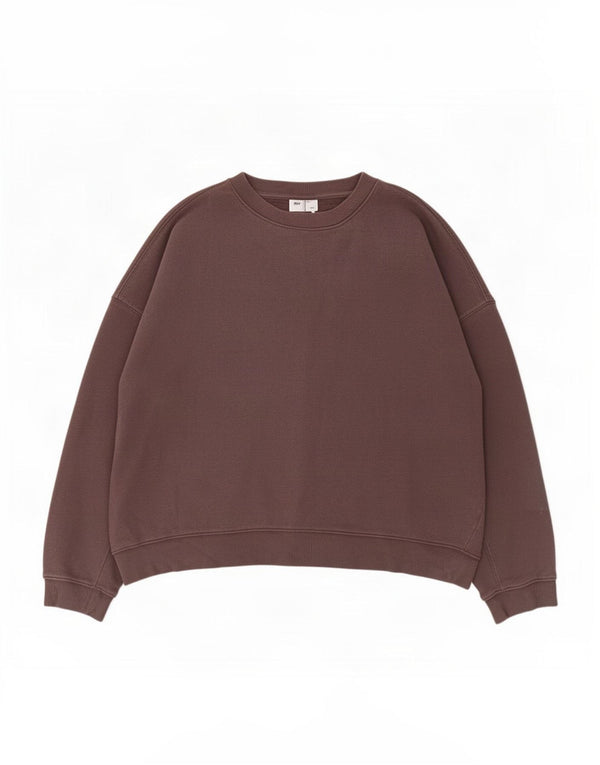 Topshop Womens Crop Oversized Sweatshirt Jumper UK 14 Medium Grey Cotton