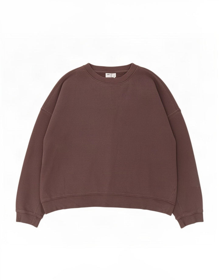 Topshop Womens Crop Oversized Sweatshirt Jumper UK 14 Medium Grey Cotton
