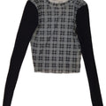 Zara Womens Crop Long Sleeve Blouse Top UK 8 Small Navy Blue Check