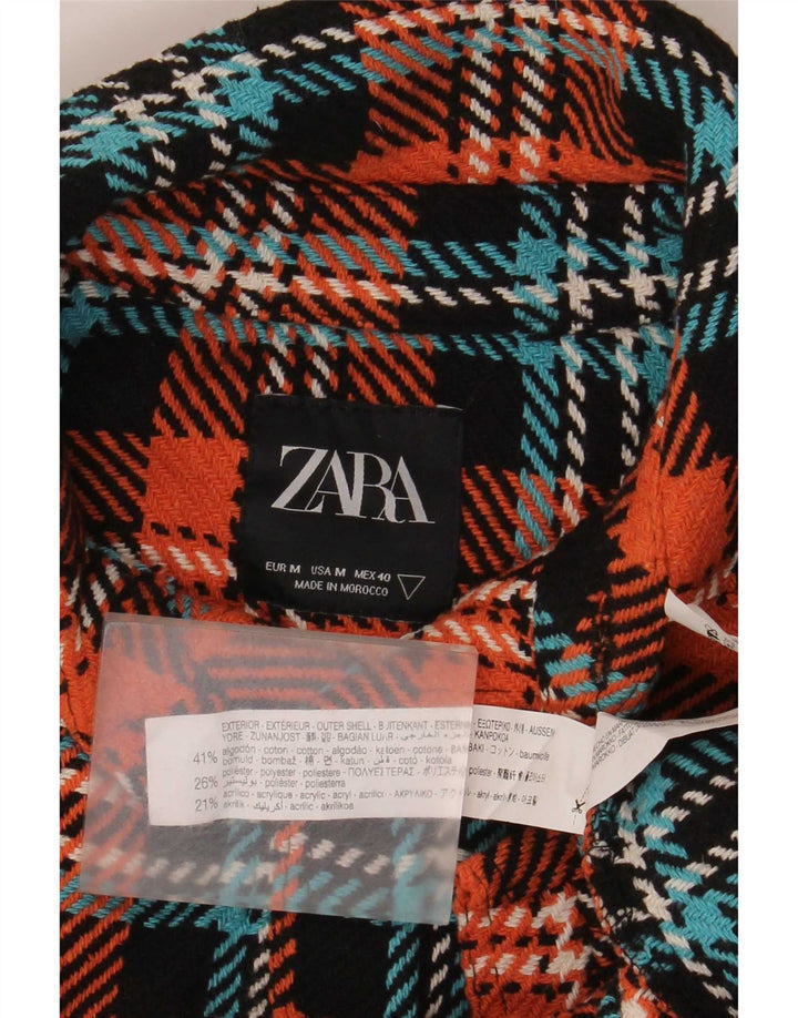 Zara Mens Overshirt Shirt Medium Multicoloured Check Cotton