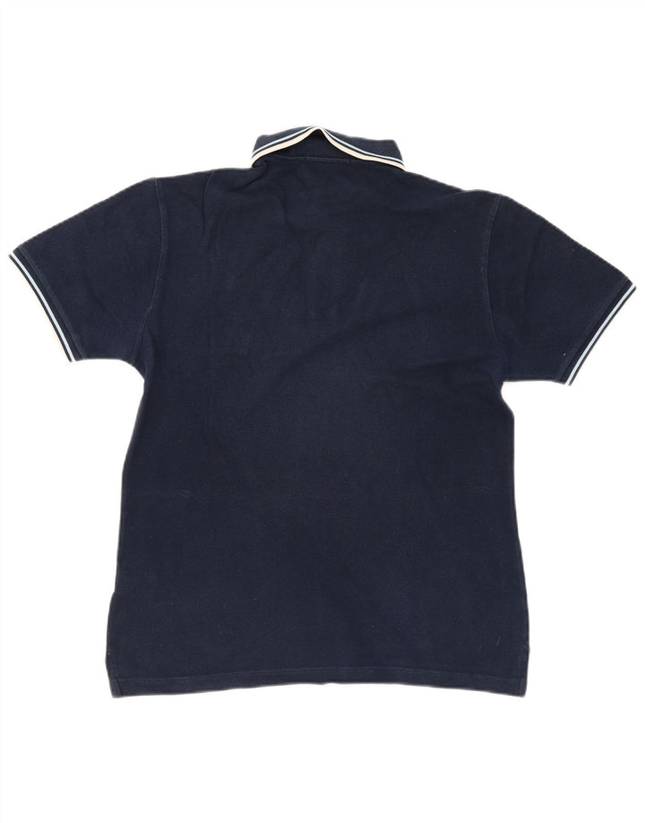 FRED PERRY Mens Polo Shirt Medium Navy Blue Cotton