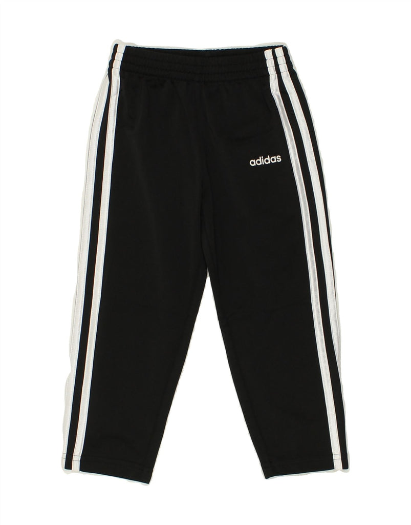 ADIDAS Boys Tracksuit Trousers 2-3 Years Black Polyester | Vintage Adidas | Thrift | Second-Hand Adidas | Used Clothing | Messina Hembry 