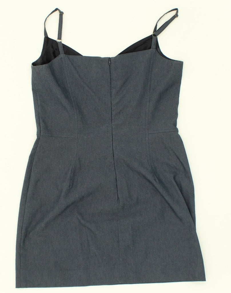 VINTAGE Womens Slip Dress IT 42 Medium Grey Polyester | Vintage Vintage | Thrift | Second-Hand Vintage | Used Clothing | Messina Hembry 