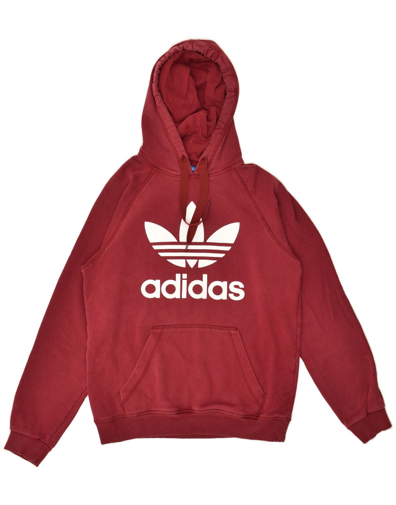 ADIDAS Mens Graphic Hoodie Jumper Small Red Cotton | Vintage Adidas | Thrift | Second-Hand Adidas | Used Clothing | Messina Hembry 