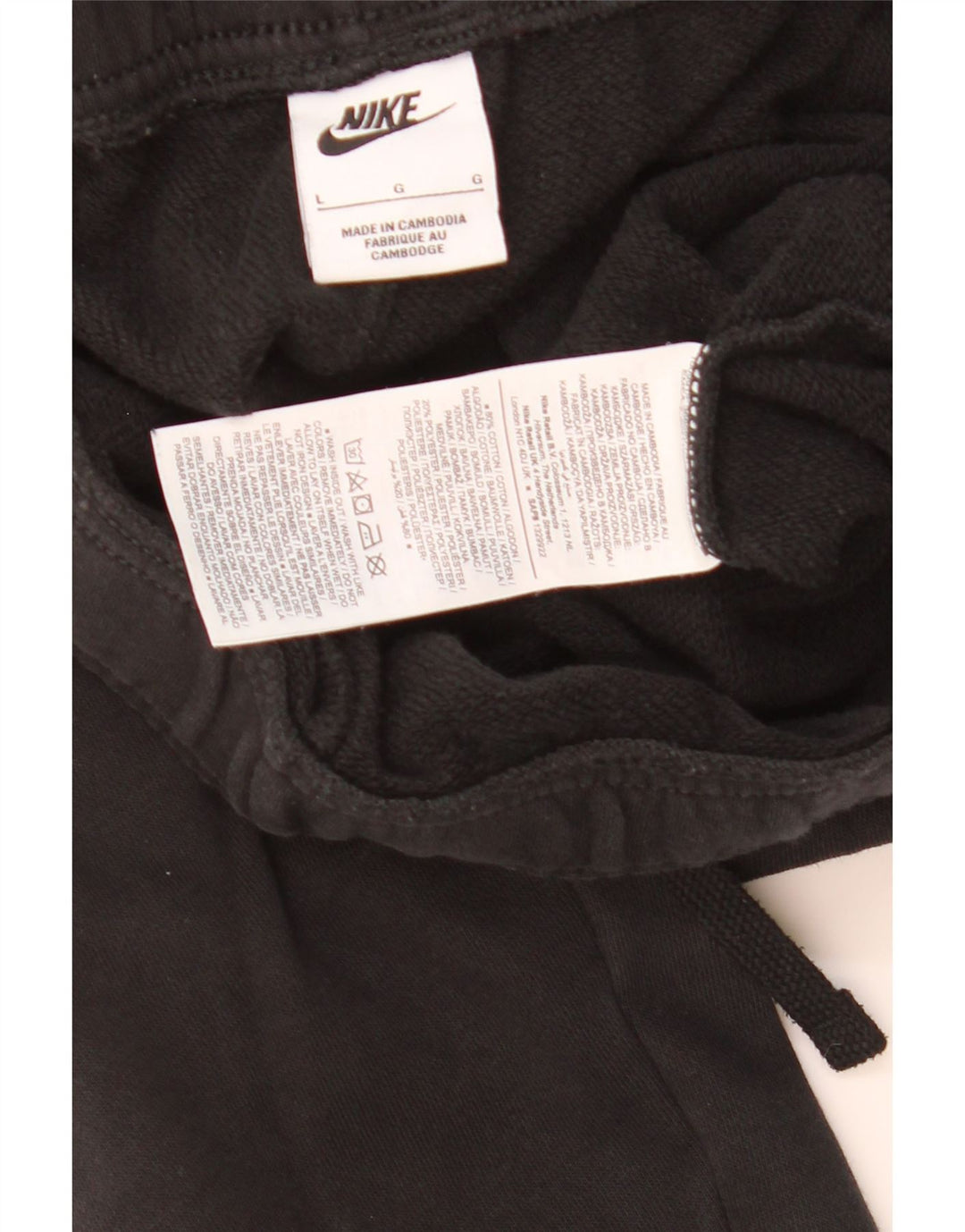 Nike Mens Tracksuit Trousers Joggers Large Black Cotton