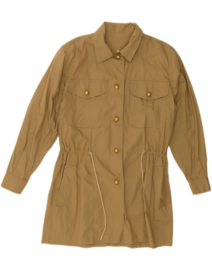 VINTAGE Womens Oversized Utility Jacket IT 44 Medium Beige Cotton Vintage Vintage and Second-Hand Vintage from Messina Hembry 