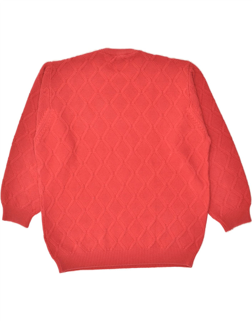 VINTAGE Mens Crew Neck Jumper Sweater 2XL Red Argyle/Diamond Cotton | Vintage Vintage | Thrift | Second-Hand Vintage | Used Clothing | Messina Hembry 