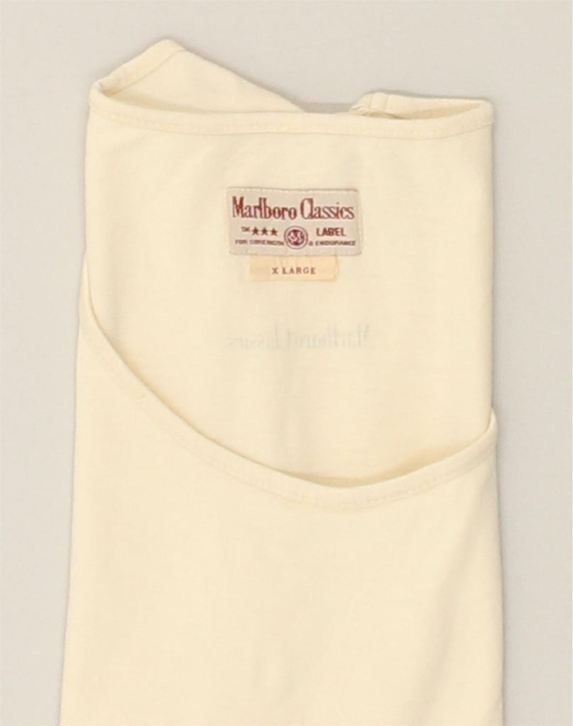 MARLBORO CLASSICS Womens Slim Vest Top UK 18 XL Beige Cotton | Vintage Marlboro Classics | Thrift | Second-Hand Marlboro Classics | Used Clothing | Messina Hembry 