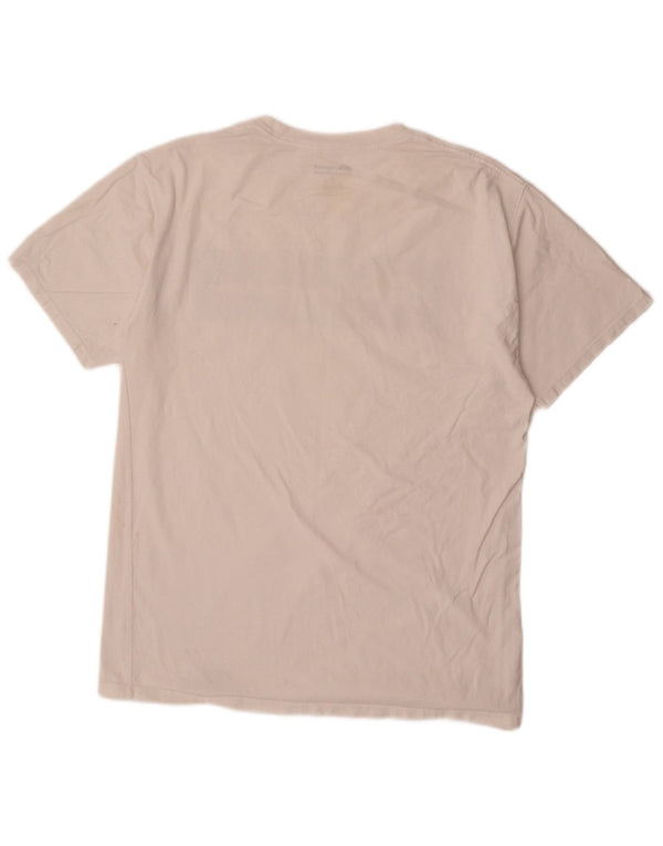 Champion Mens Graphic T-Shirt Top Medium White Cotton