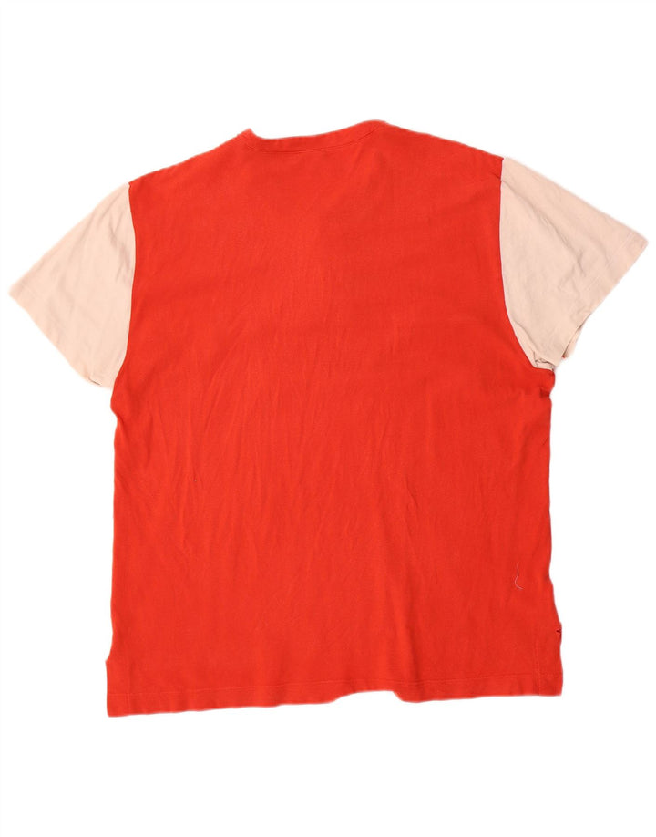 FILA Mens Graphic T-Shirt Top Medium Red Colourblock