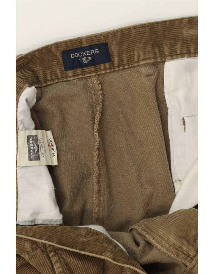 DOCKERS Mens Pegged Corduroy Trousers W38 L30 Khaki Cotton