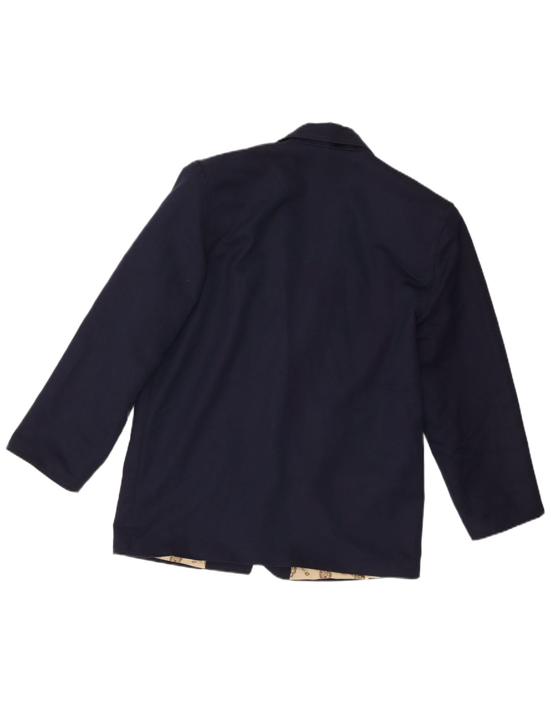 Vintage Womens 1 Button Blazer Jacket UK 14 Medium Navy Blue Polyester