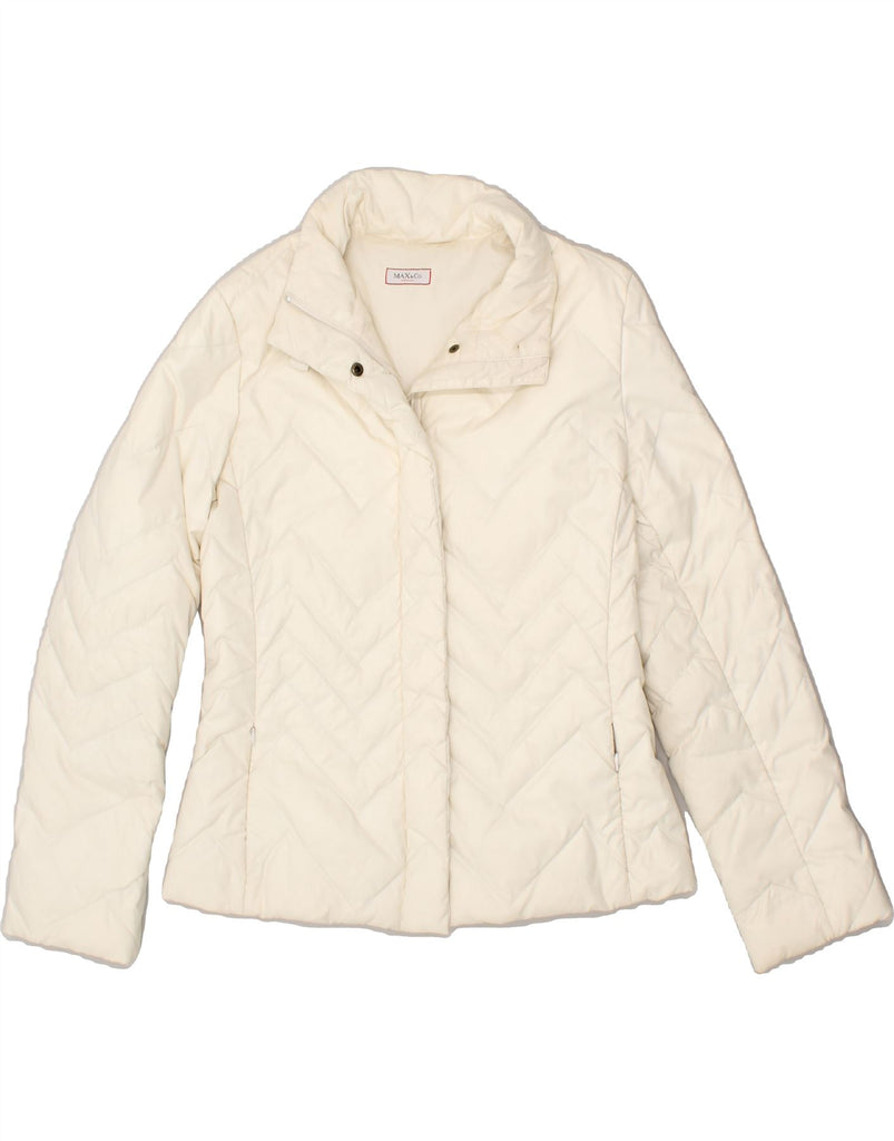 MAX&CO. Womens Padded Jacket UK 10 Small Off White Polyamide | Vintage Max&Co. | Thrift | Second-Hand Max&Co. | Used Clothing | Messina Hembry 