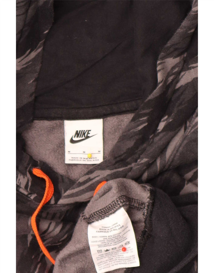 Nike Mens Hoodie Jumper Medium Grey Camouflage Cotton
