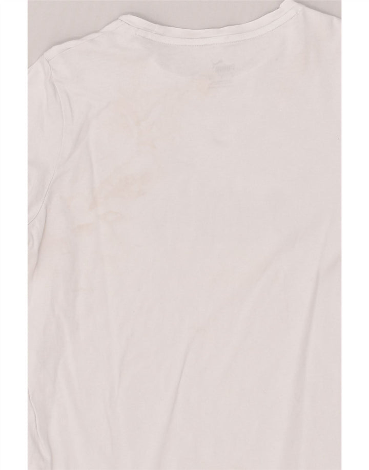 PUMA Womens Graphic T-Shirt Top UK 14 Medium White Cotton | Vintage Puma | Thrift | Second-Hand Puma | Used Clothing | Messina Hembry 