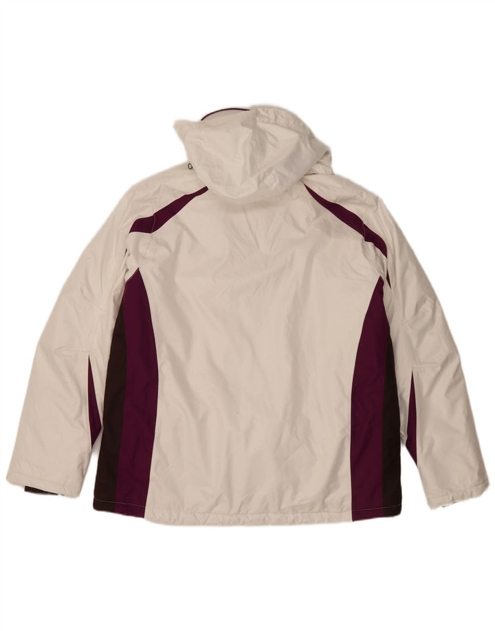Alpine Mens Hooded Ski Jacket IT 50 Large White Colourblock Polyester