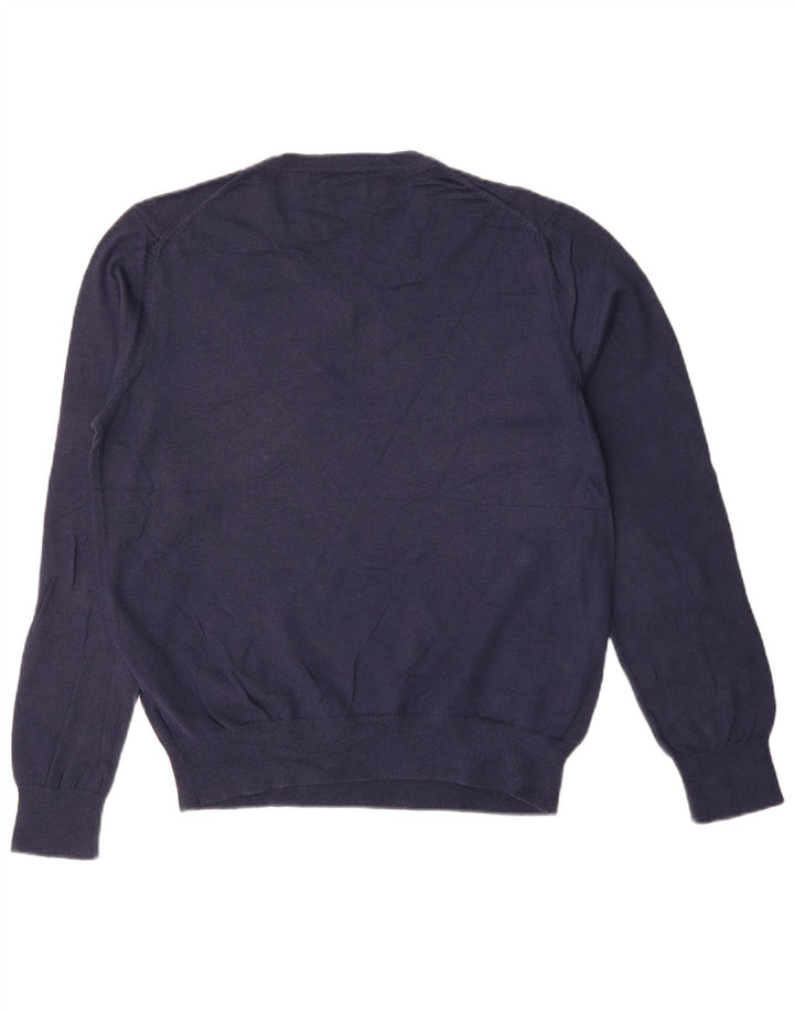 IZOD Mens V-Neck Jumper Sweater Medium Navy Blue Cotton Vintage Izod and Second-Hand Izod from Messina Hembry 