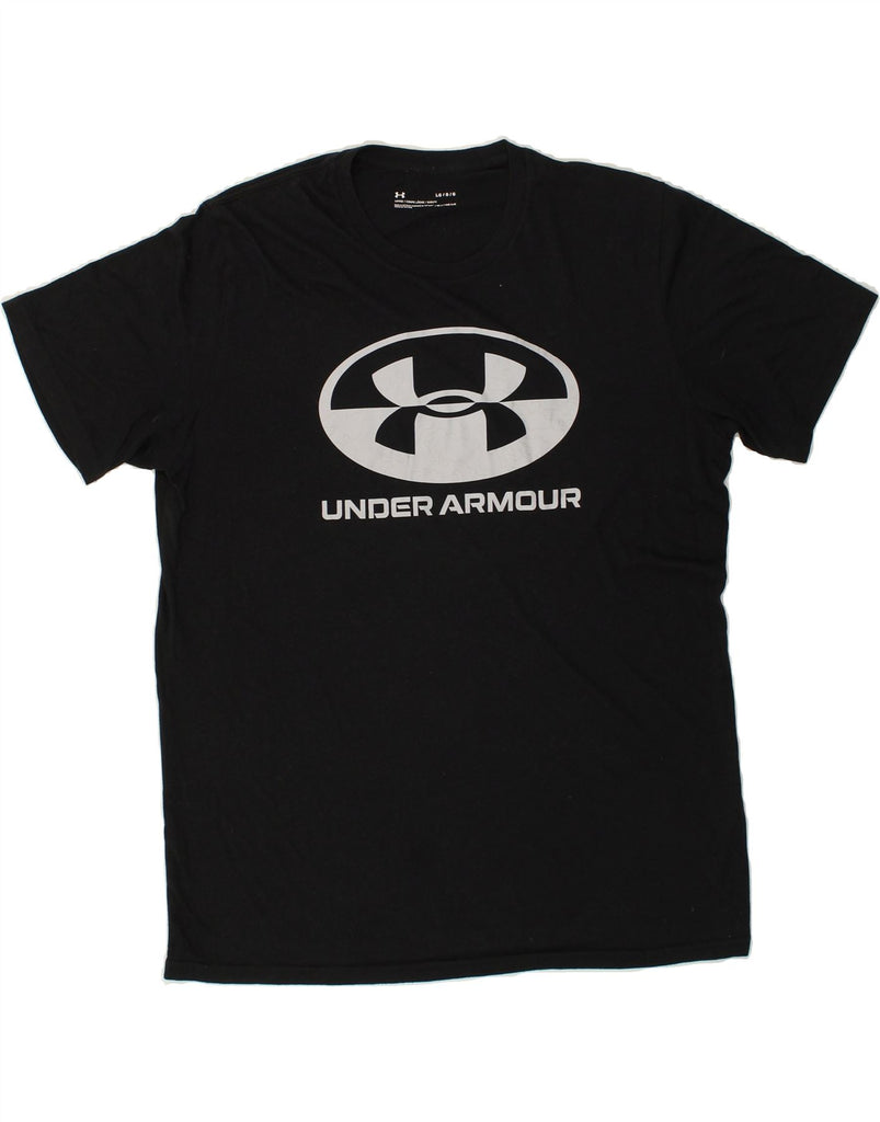 UNDER ARMOUR Mens Heat Gear Graphic T-Shirt Top Large Black Cotton | Vintage Under Armour | Thrift | Second-Hand Under Armour | Used Clothing | Messina Hembry 