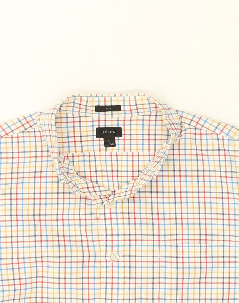 J. CREW Mens Slim Shirt Large Multicoloured Check Cotton | Vintage J. Crew | Thrift | Second-Hand J. Crew | Used Clothing | Messina Hembry 