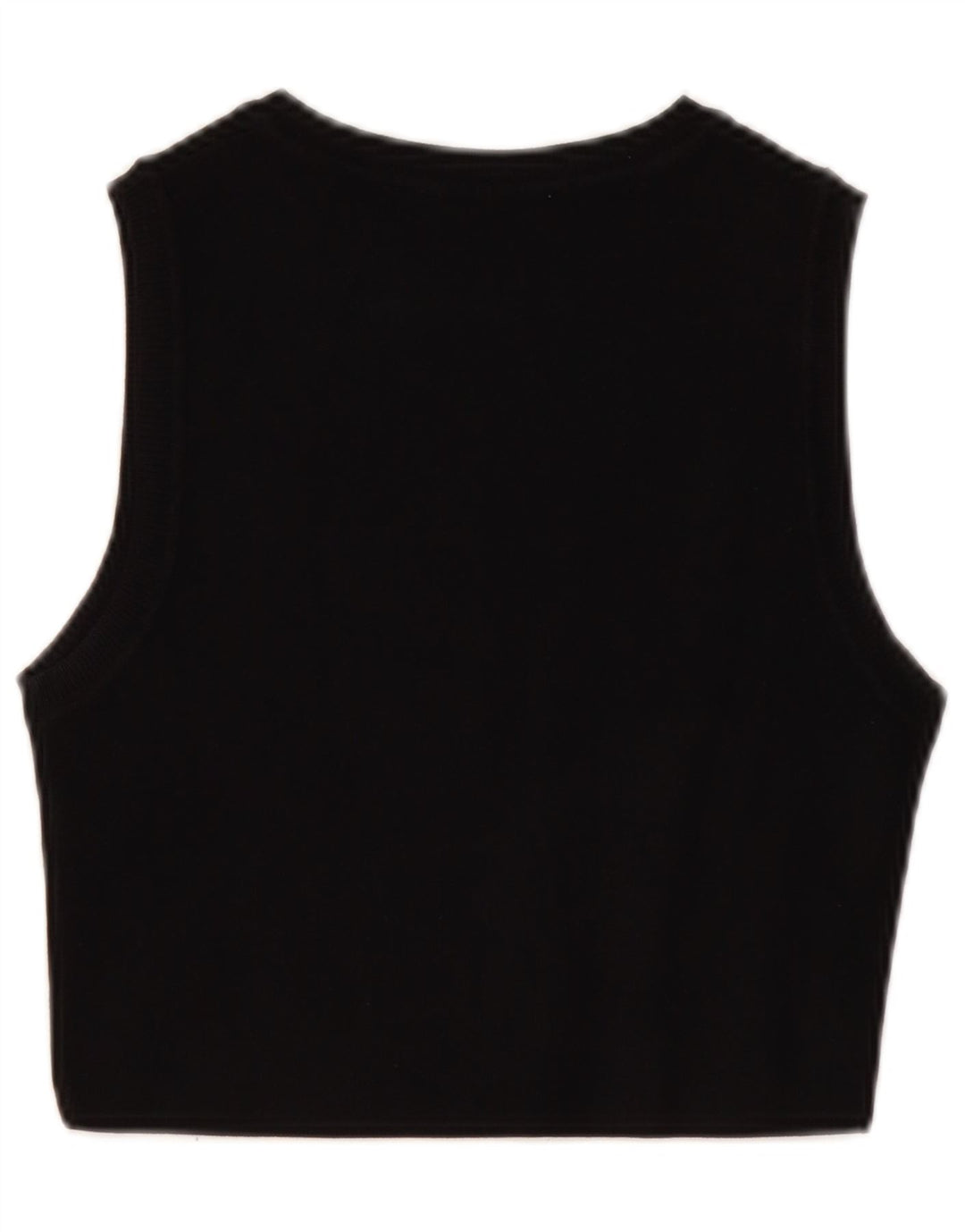 Zara Womens Crop Vest Top UK 14 Large Black Viscose