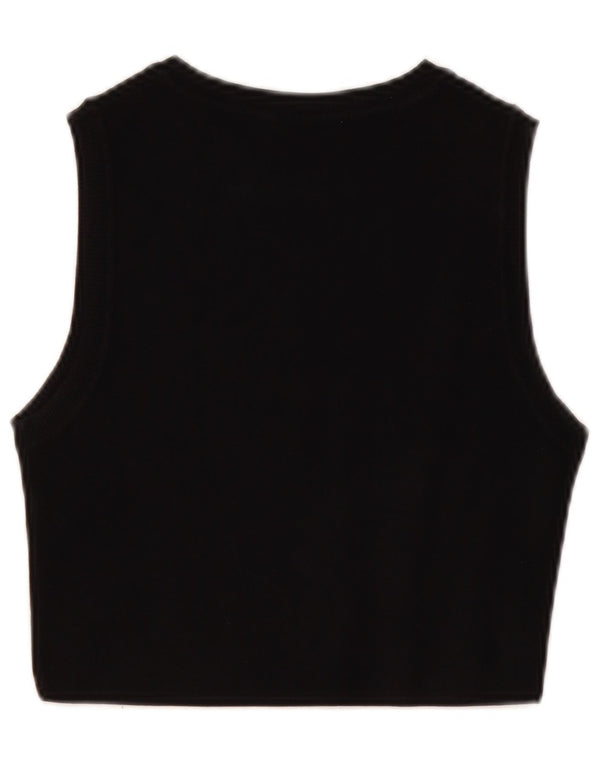 Zara Womens Crop Vest Top UK 14 Large Black Viscose