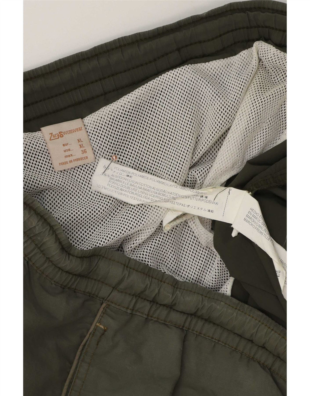 Zara Mens Swimming Shorts XL Green Polyamide