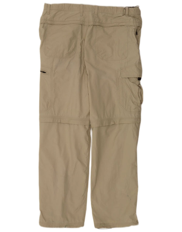 Marks & Spencer Mens Straight Cargo Trousers W36 L31 Beige Cotton